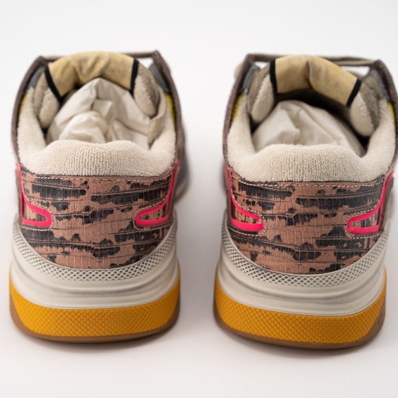 Size 35.5G - Gucci Ultrapace Pink Orange Yellow Snakeskin - Picture 3 of 13